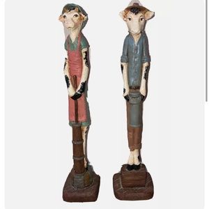 Jim Shore Collectible tall skinny cow pair of figurines vintage rare